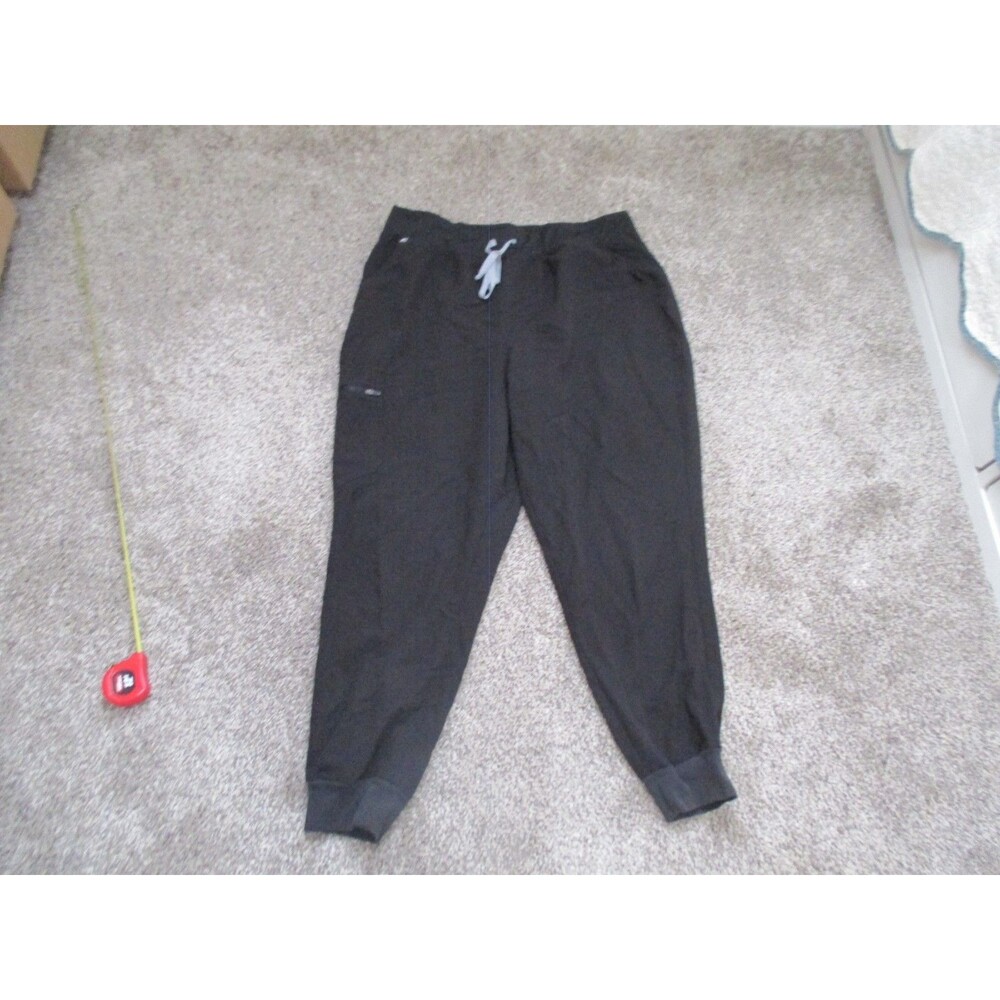 FIGS Technical Collection Scrub Pants XXL Black Solid Polyester Blend
